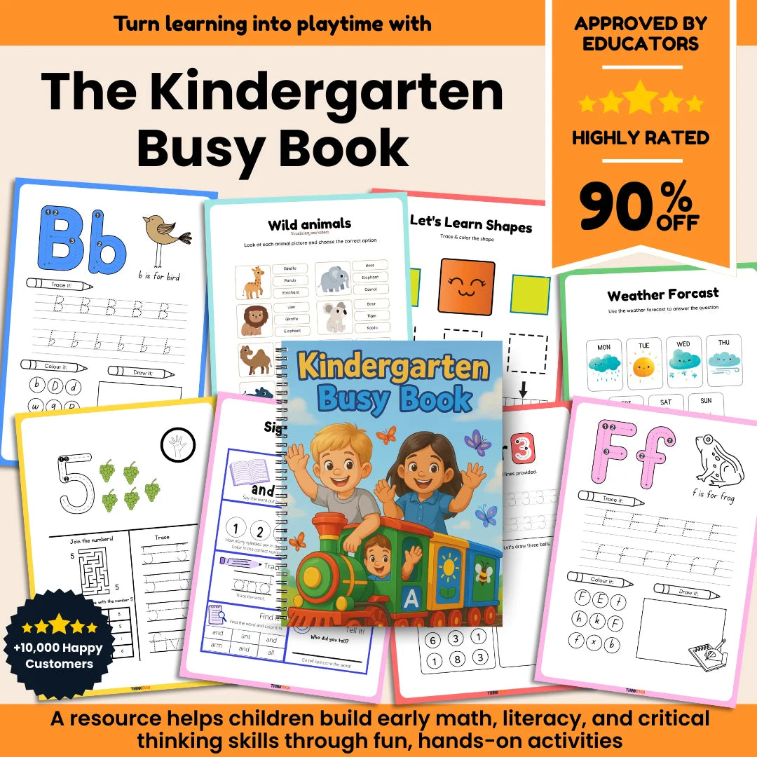 Kindergarten Busy Book - 180+ Fun Learning Activities for Kids | Perfect for Homeschool & Classroom