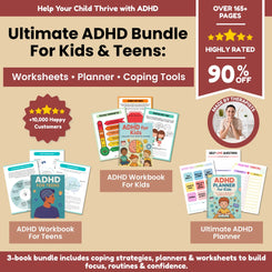 ADHD Bundle for Kids & Teens - Worksheets, Planner & Coping Skills