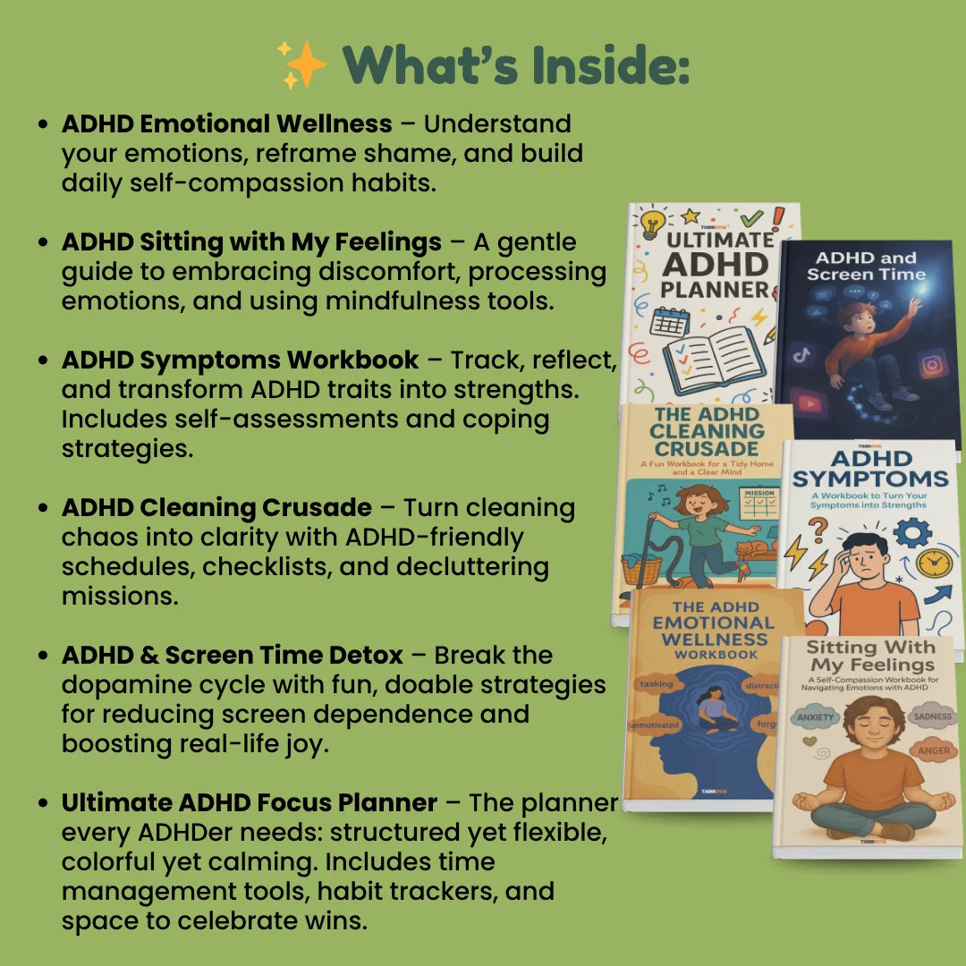 The Ultimate ADHD Toolkit: 6-in-1 Workbook & Planner Bundle