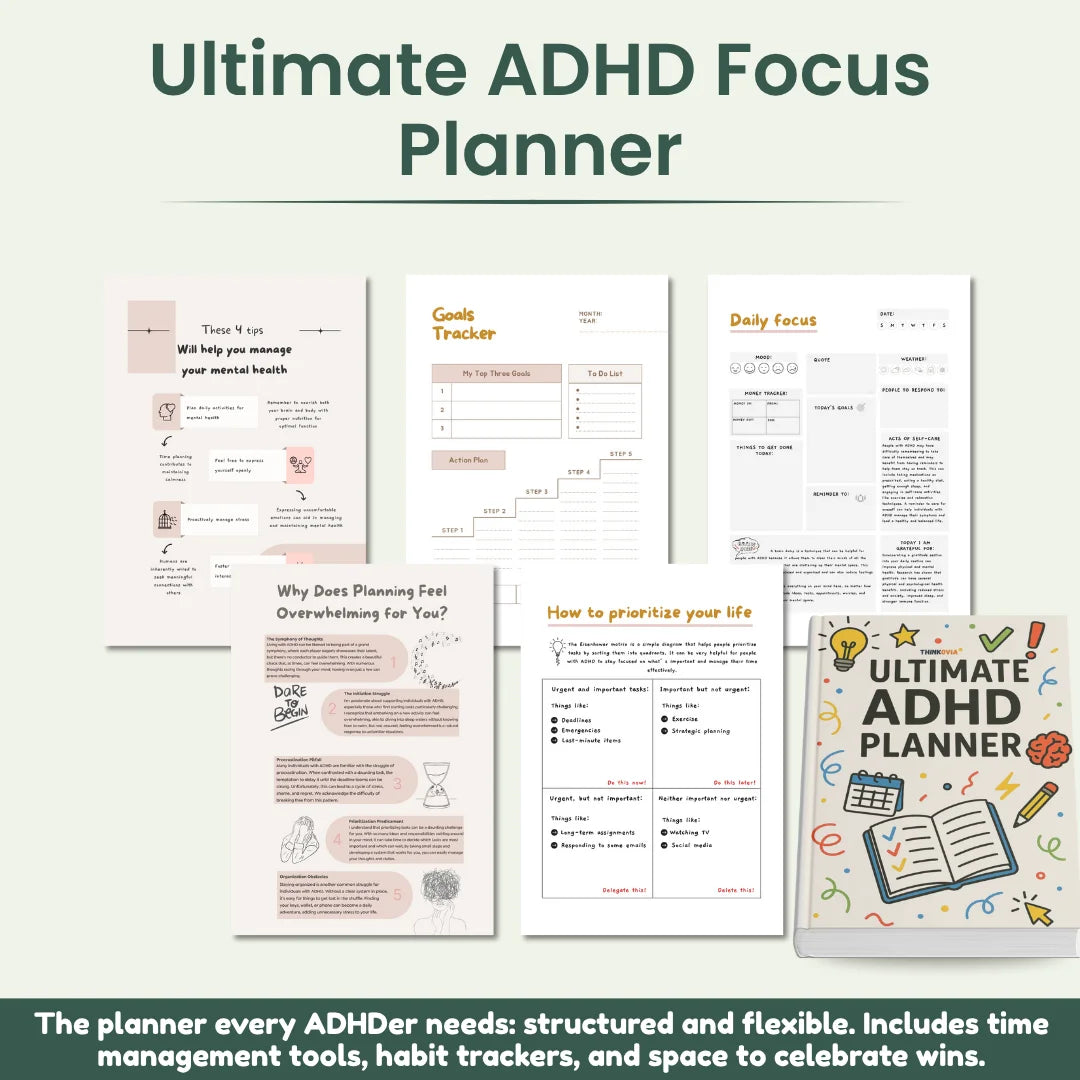 The Ultimate ADHD Toolkit: 6-in-1 Workbook & Planner Bundle