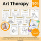 Art Therapy Workbook for Mental Health +125 Worksheets for Social Emotional Learning, Teen Therapy, CBT, Mindfulness, Grief Support
