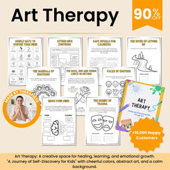 Art Therapy Workbook for Mental Health +125 Worksheets for Social Emotional Learning, Teen Therapy, CBT, Mindfulness, Grief Support