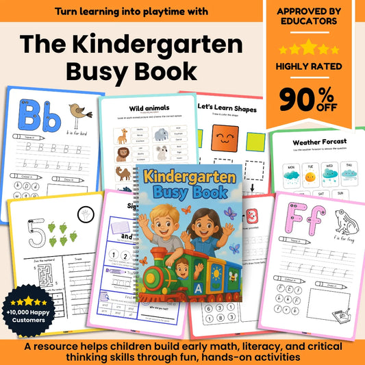 Kindergarten Busy Book - 180+ Fun Learning Activities for Kids | Perfect for Homeschool & Classroom