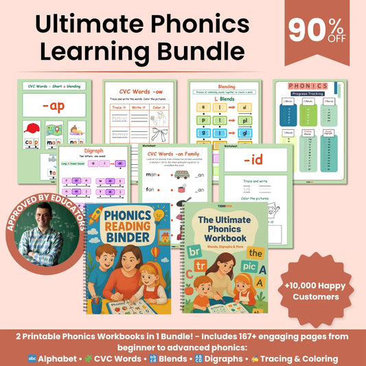 The Ultimate Phonics Learning Bundle For Kids – 2 Books in 1 | From The Alphabet Stage To Advanced Phonics Mastery