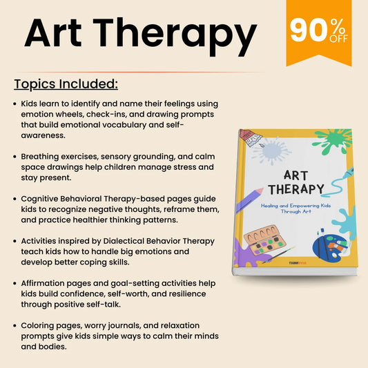 Art Therapy Workbook for Mental Health +125 Worksheets for Social Emotional Learning, Teen Therapy, CBT, Mindfulness, Grief Support