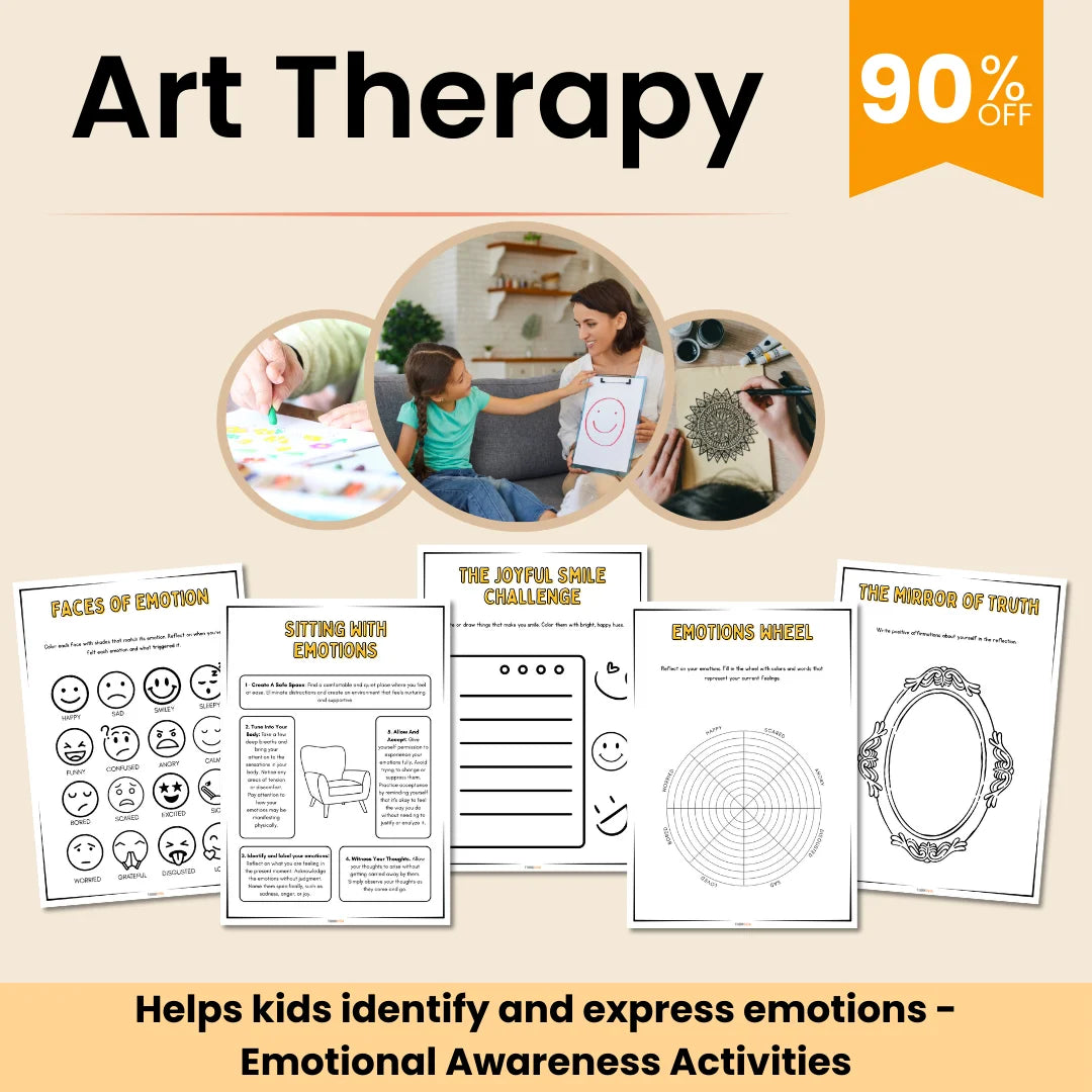 Art Therapy Workbook for Mental Health +125 Worksheets for Social Emotional Learning, Teen Therapy, CBT, Mindfulness, Grief Support