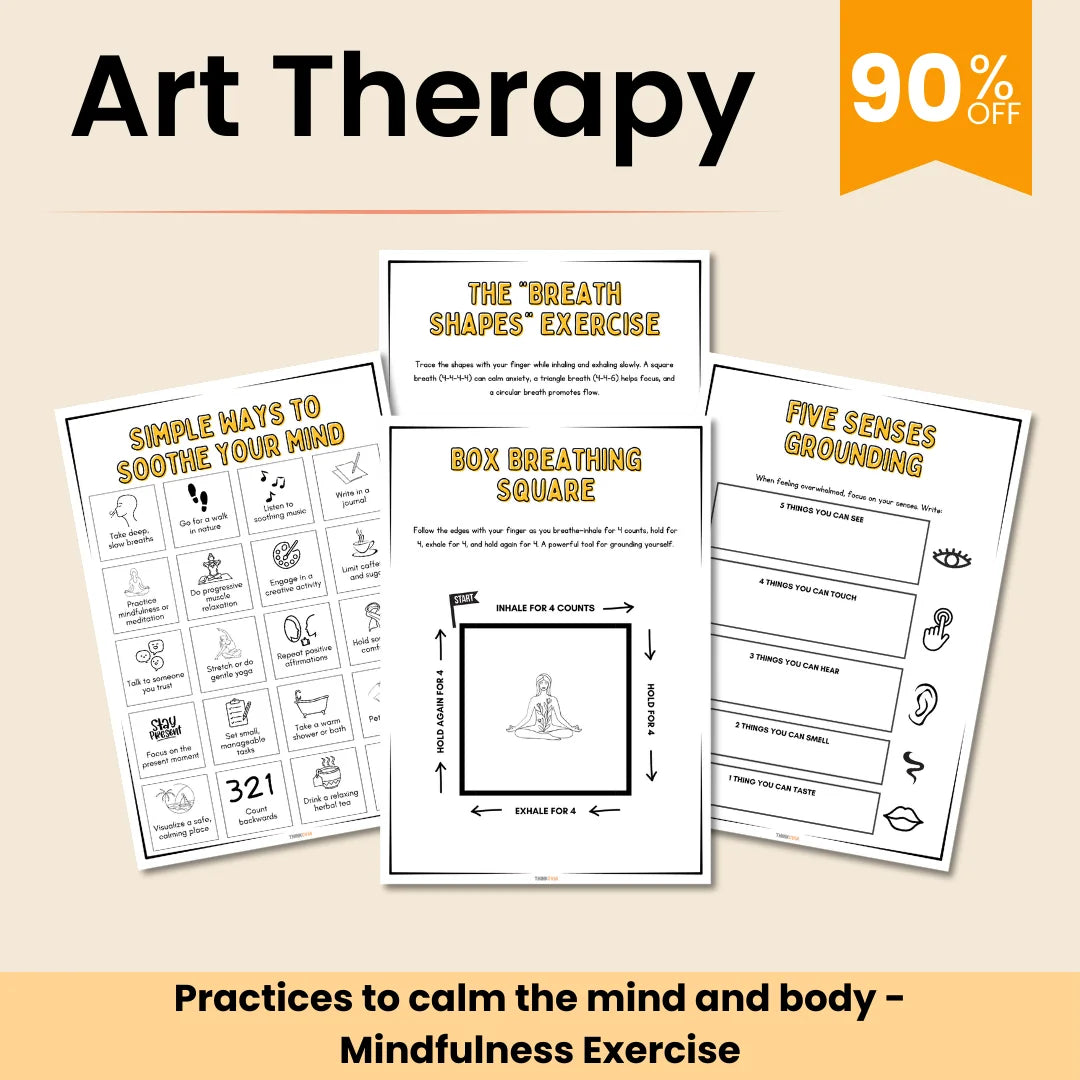 Art Therapy Workbook for Mental Health +125 Worksheets for Social Emotional Learning, Teen Therapy, CBT, Mindfulness, Grief Support