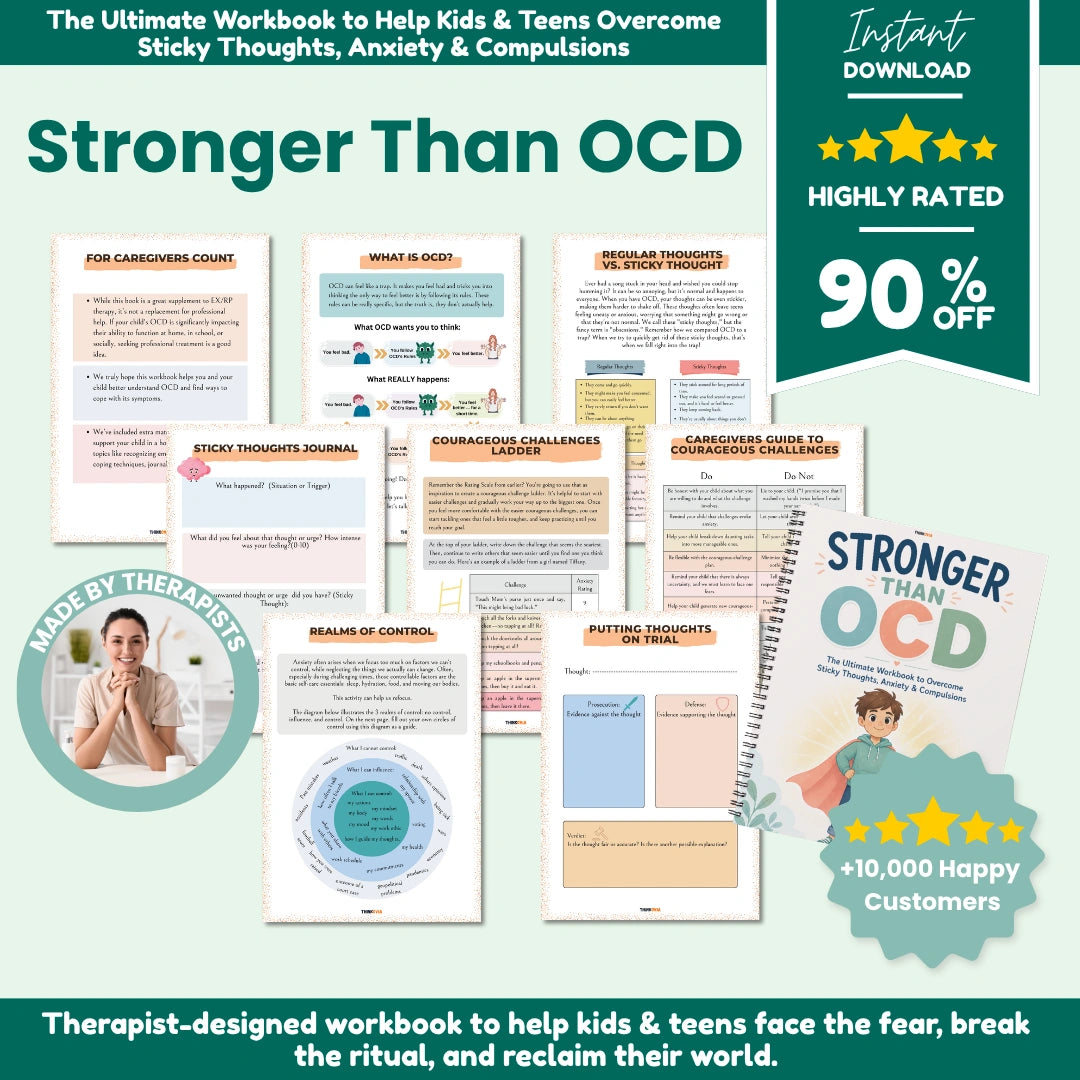 Stronger Than OCD Workbook for Kids & Teens | CBT & ERP Anxiety Relief Activities