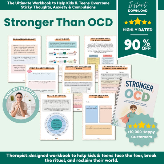 Stronger Than OCD Workbook for Kids & Teens | CBT & ERP Anxiety Relief Activities