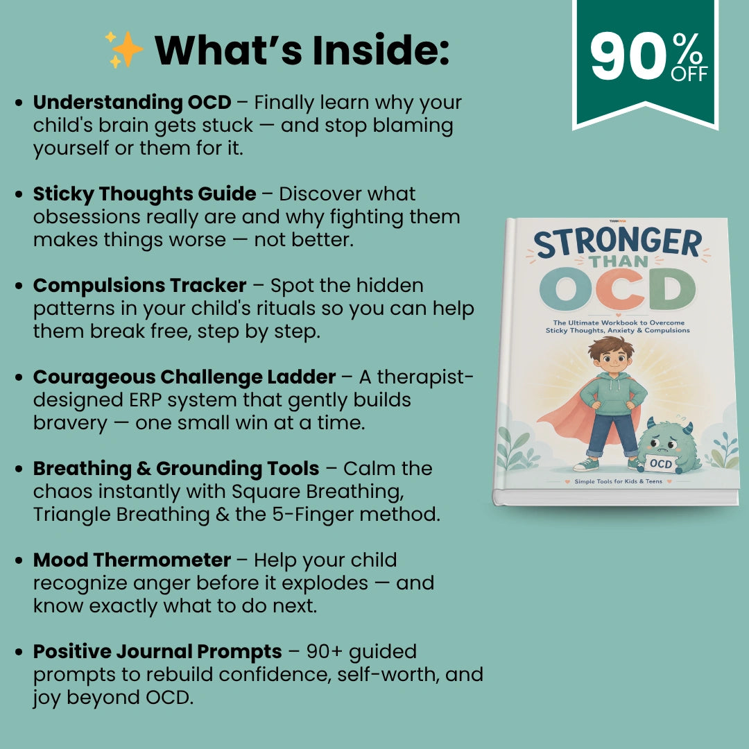 Stronger Than OCD Workbook for Kids & Teens | CBT & ERP Anxiety Relief Activities