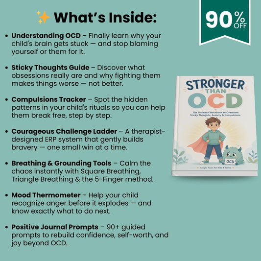 Stronger Than OCD Workbook for Kids & Teens | CBT & ERP Anxiety Relief Activities