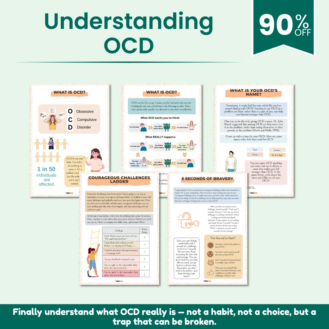 Stronger Than OCD Workbook for Kids & Teens | CBT & ERP Anxiety Relief Activities