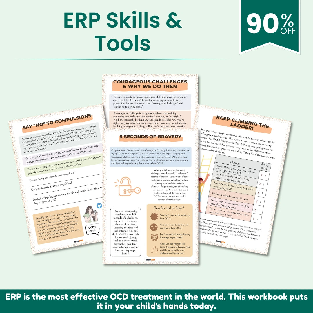 Stronger Than OCD Workbook for Kids & Teens | CBT & ERP Anxiety Relief Activities