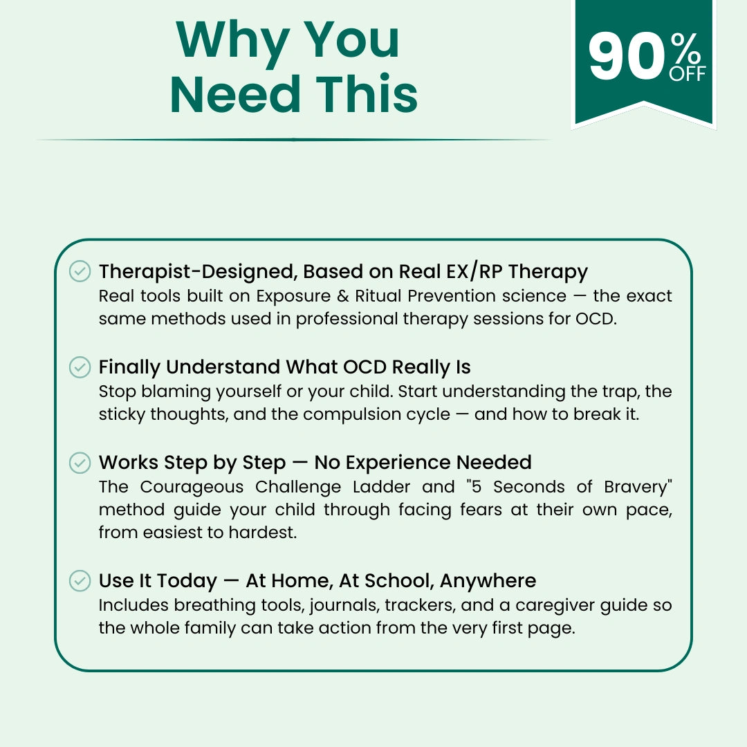 Stronger Than OCD Workbook for Kids & Teens | CBT & ERP Anxiety Relief Activities