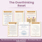 Self compassion and overthinking relief printable workbook