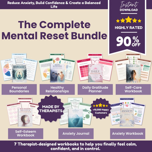 The Complete Mental Reset Bundle (7-in-1) – Anxiety Relief, Self-Care, Confidence & Emotional Healing Workbooks