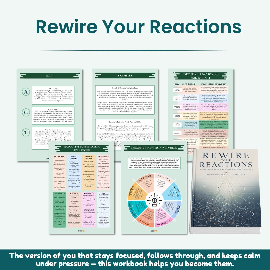 The Emotional Regulation Toolkit (4-in-1 Bundle) | Stress Relief, Mindfulness, Burnout & Self-Control Workbooks