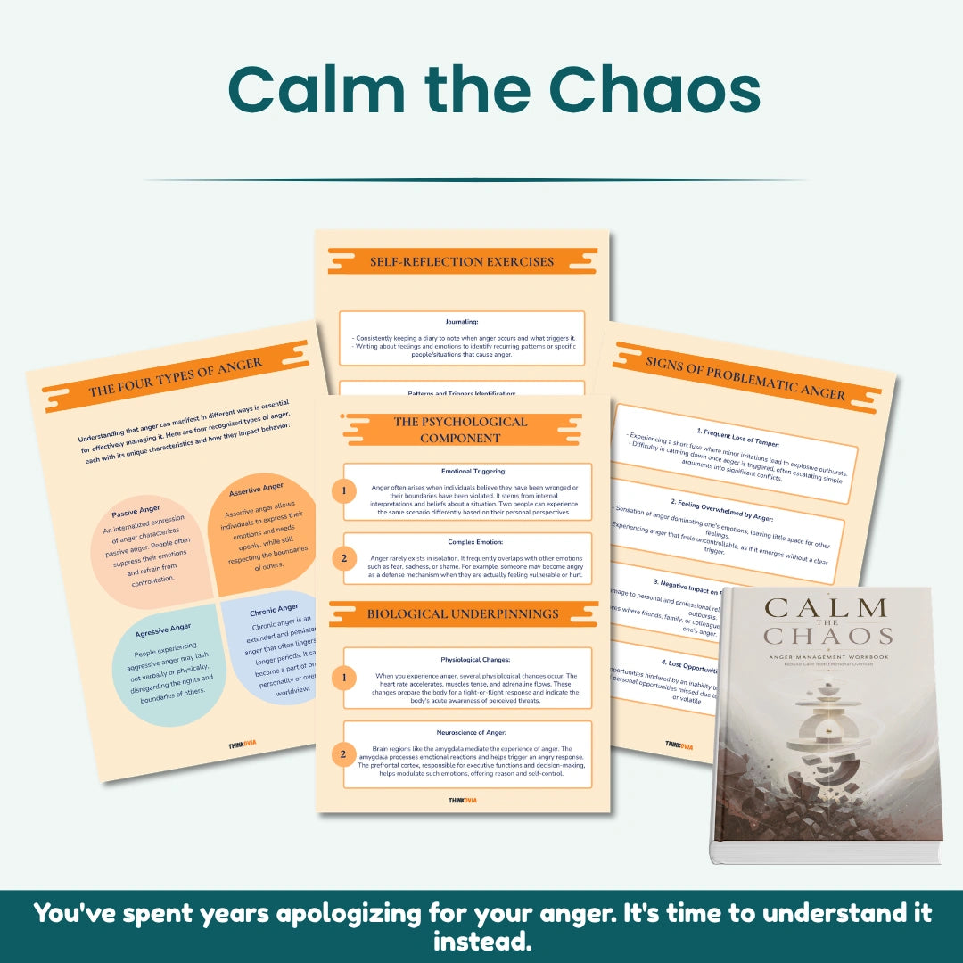 The Emotional Regulation Toolkit (4-in-1 Bundle) | Stress Relief, Mindfulness, Burnout & Self-Control Workbooks
